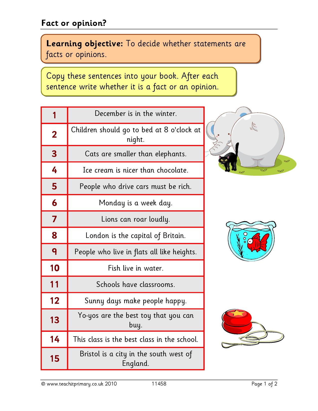 Fact or opinion? Pertaining To Fact Or Opinion Worksheet