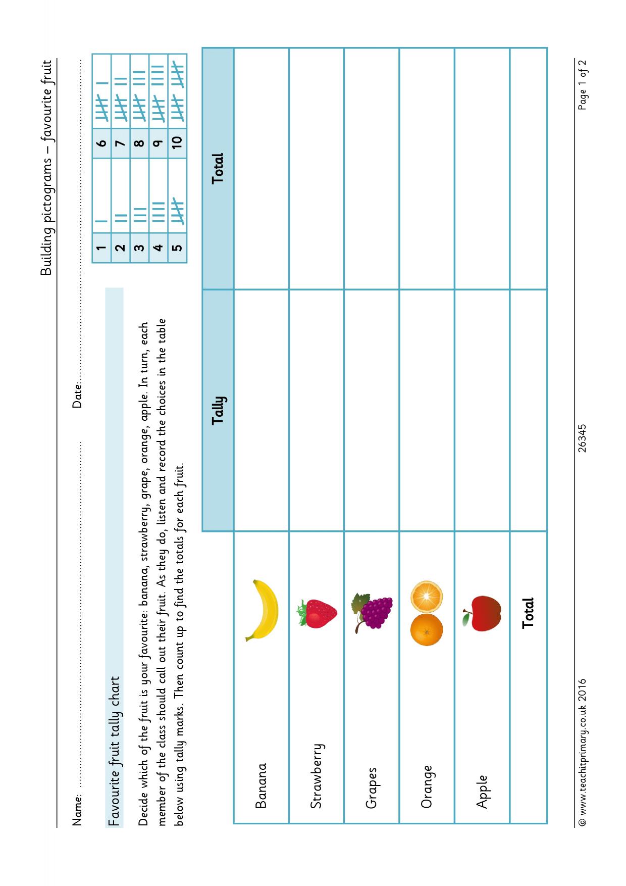 Fruit Tally Chart