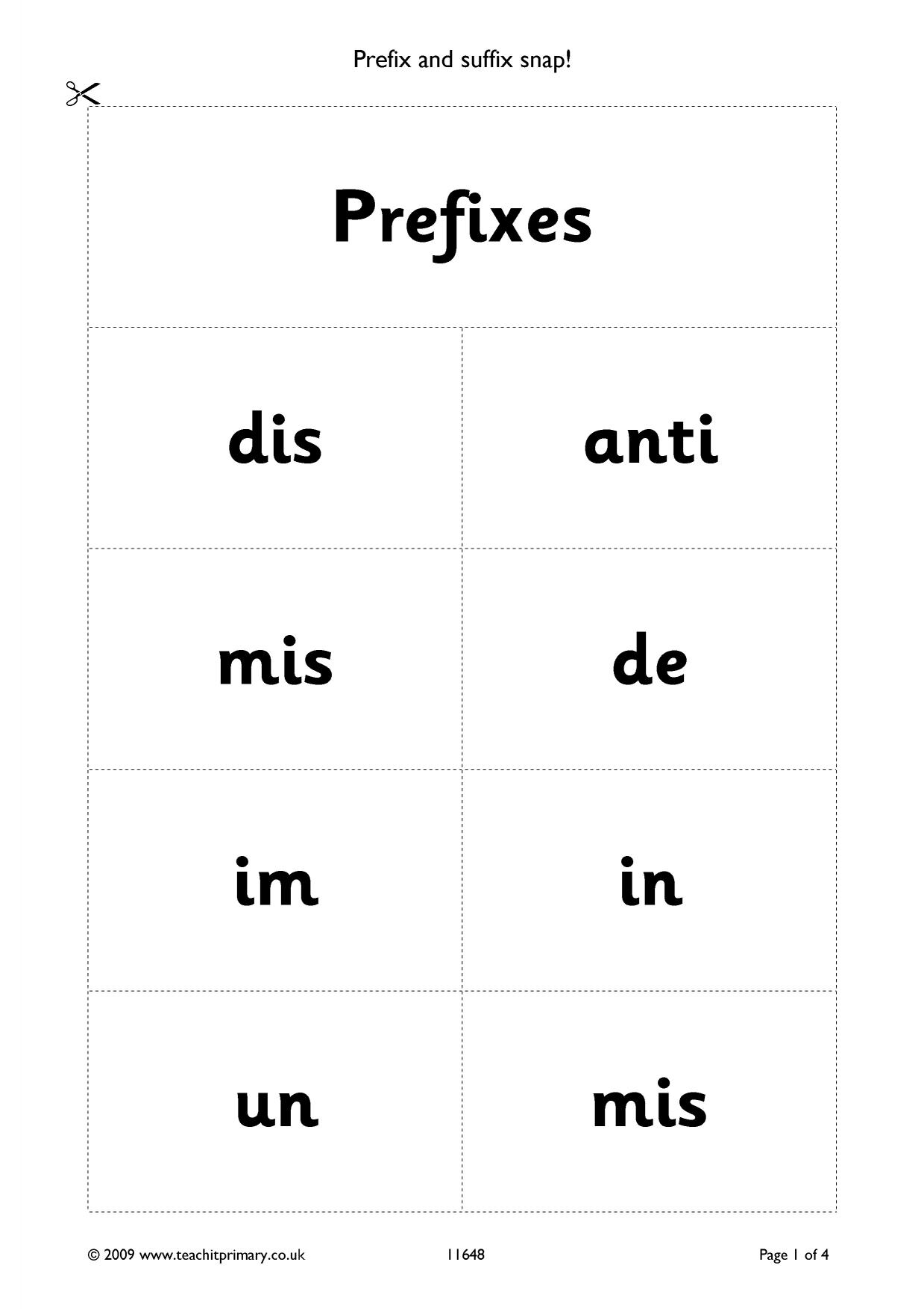 KS11  Prefixes and suffixes  Teachit Primary Regarding Prefixes And Suffixes Worksheet