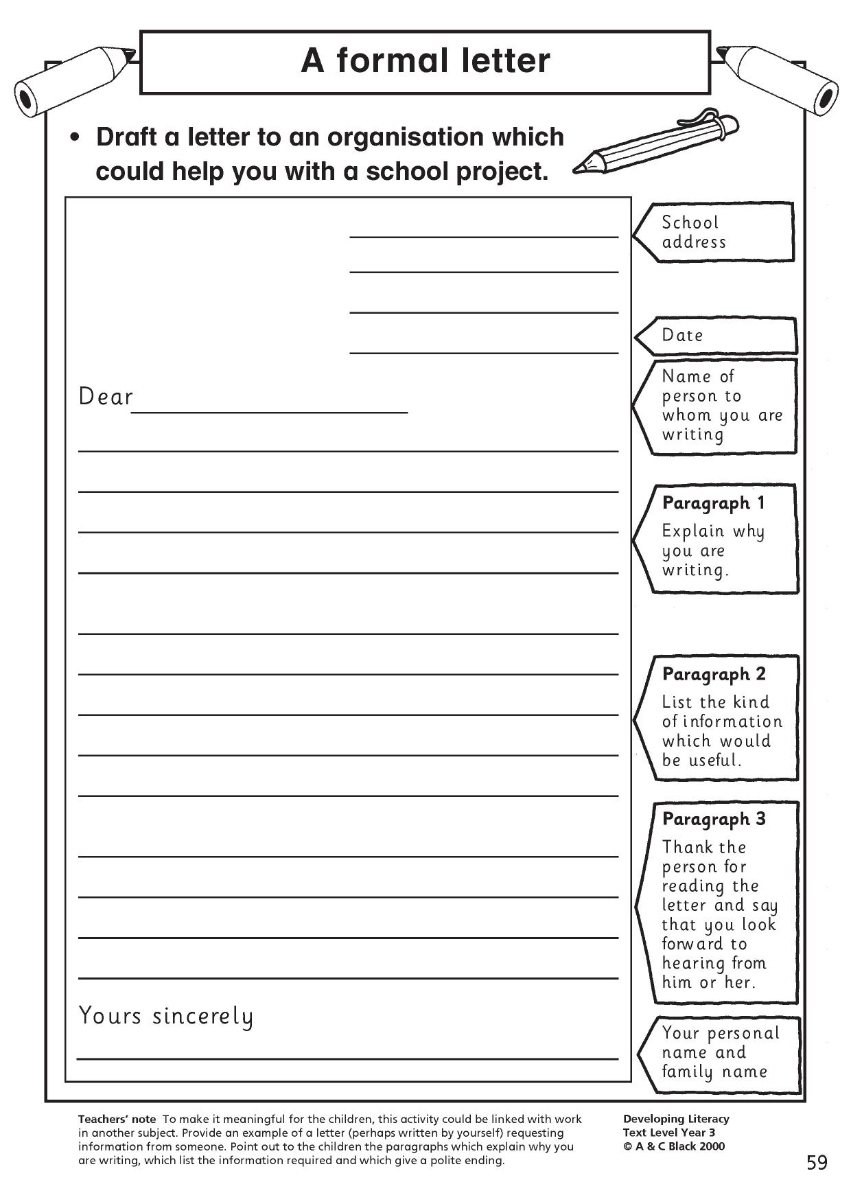 KS22  Letter writing  Teachit Primary Throughout Report Writing Template Ks1